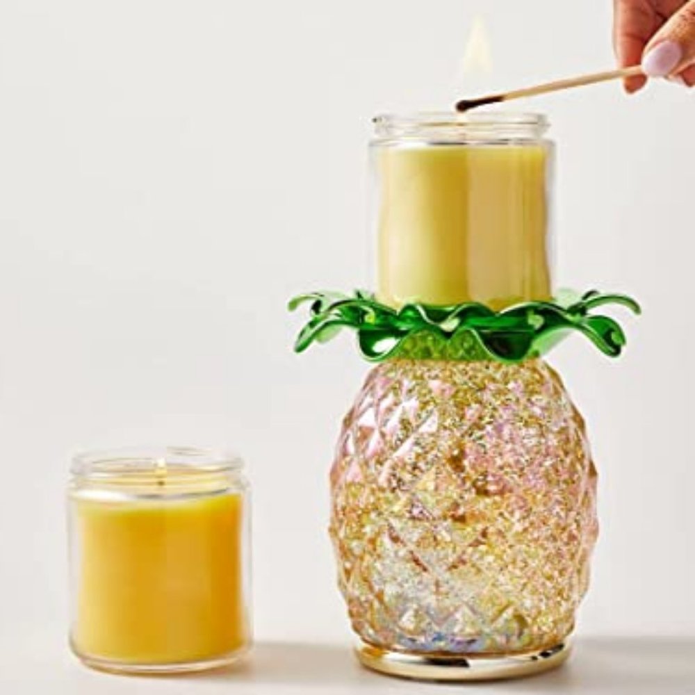 Bath & Body Works Water Globe Pineapple Single Wick Candle Holder Pedestal